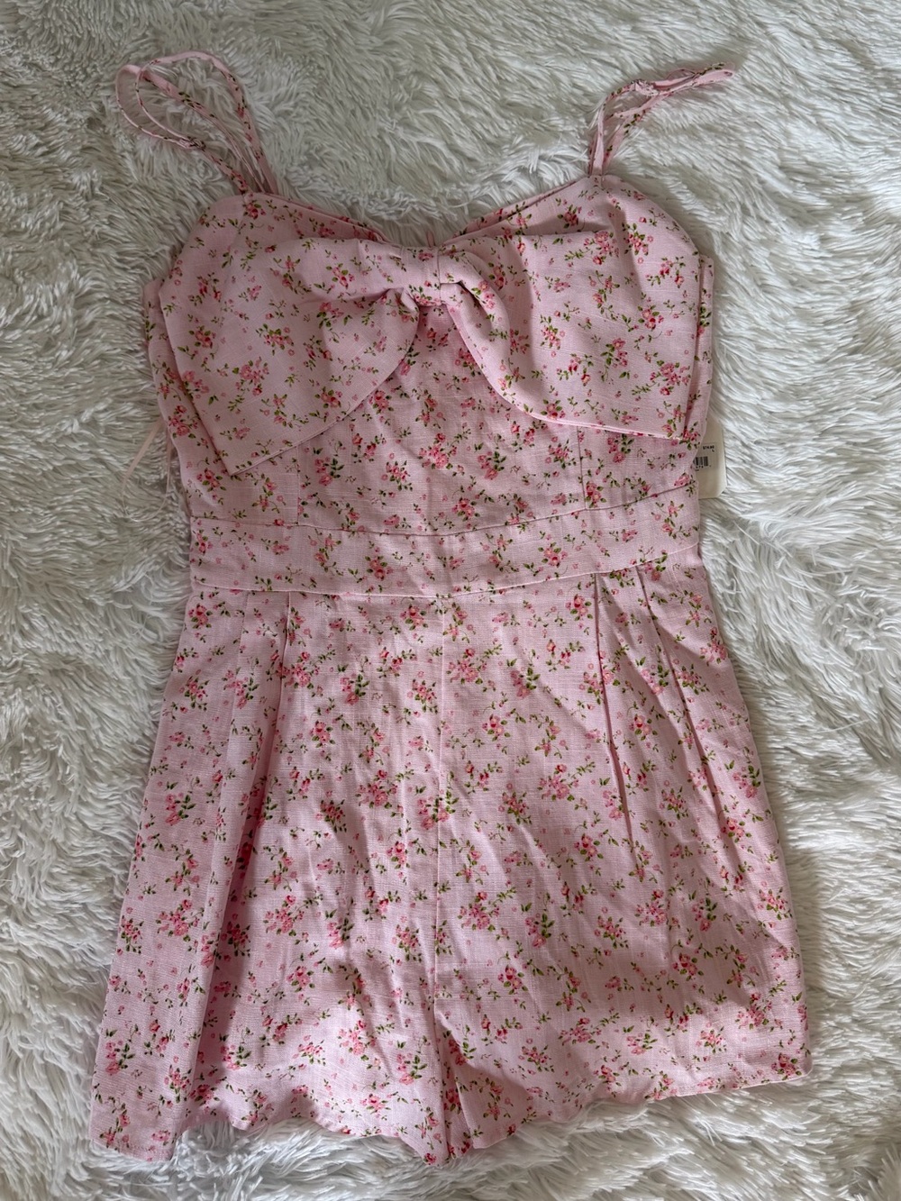 Altar'd State Pink Floral Tie-Front Romper